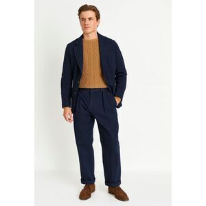 Vintage Polo by Ralph Lauren Blue 100% Cotton Pleated Pants Trousers Mens Sz 34